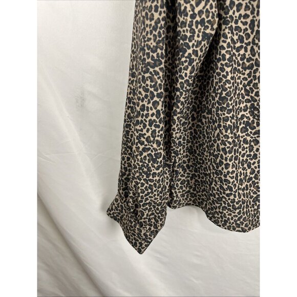 Frank & Oak Leopard Print Blouse Women's Size L - Picture 3 of 10